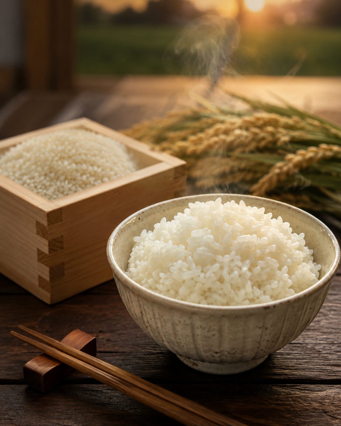 升と茶碗のお米